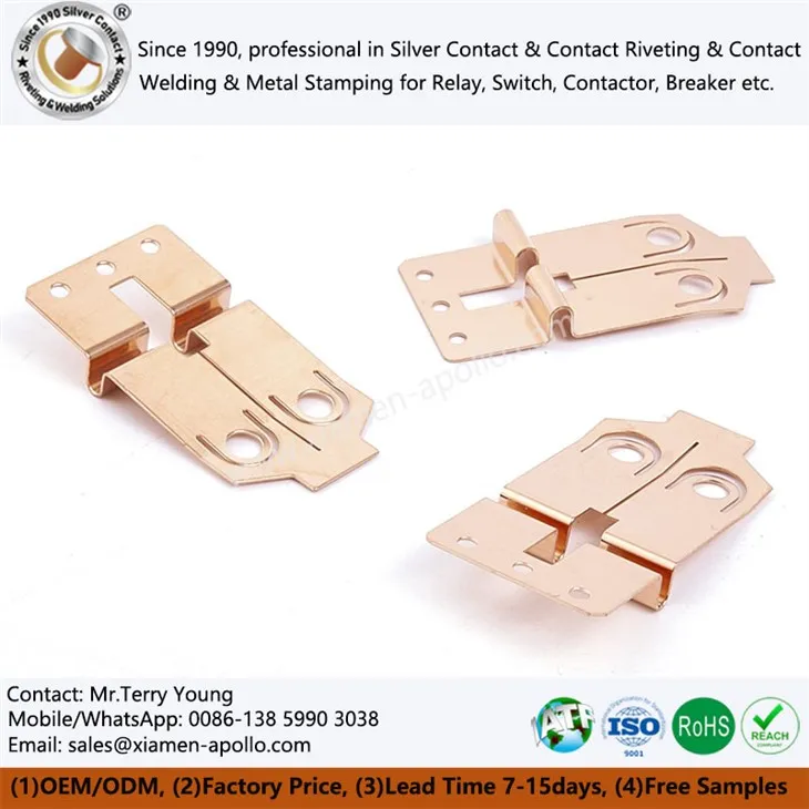 Componentes estampados de cobre de berílio