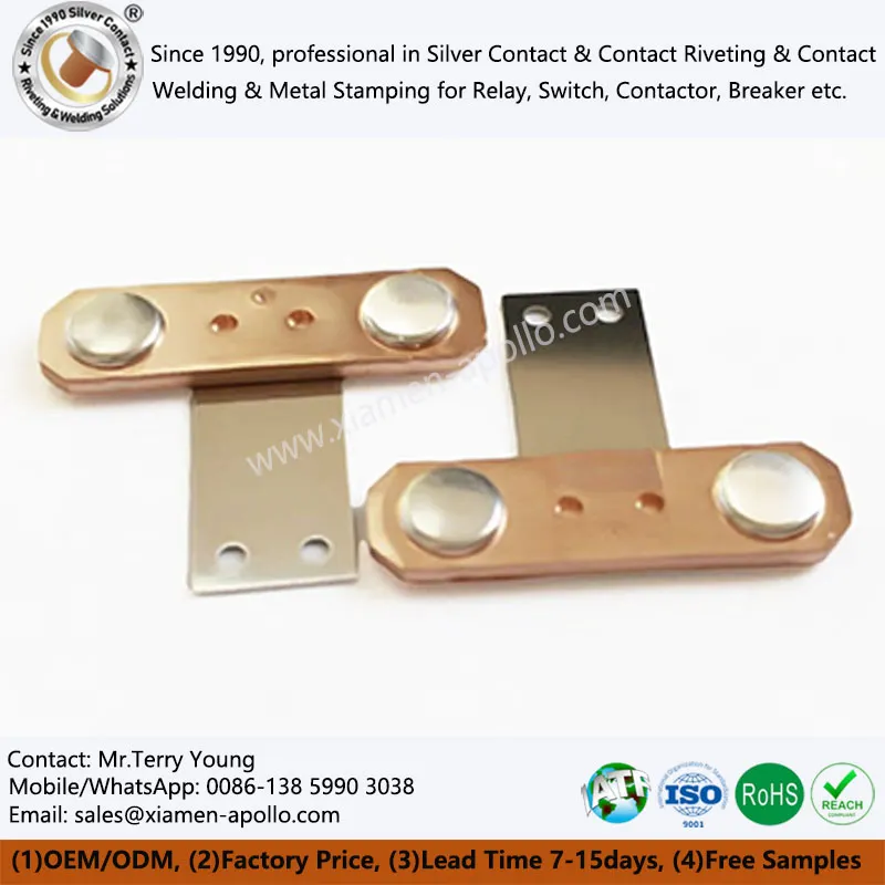 Rebite bimetálico plano para relé fotovoltaico de circuito DC