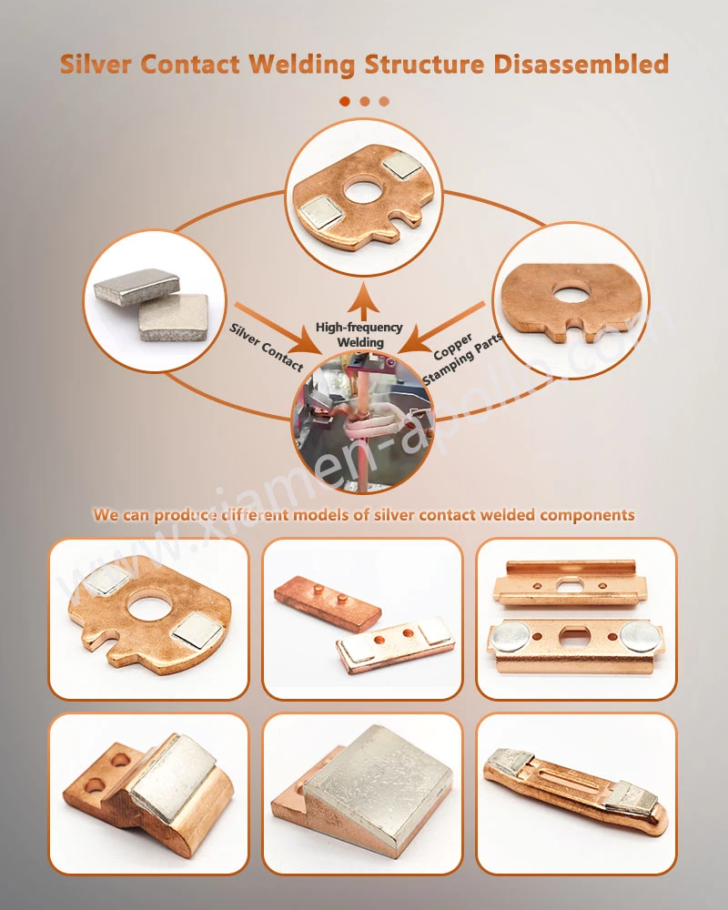 Electrical Contact Brazed Stamping Components Structure Disassembled Electrical Contact Brazed Stamping Components Structure Disassembled